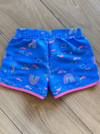 fernandaramoskids com br Short Infantil Feminino Estampa Fundo do Mar Azul2