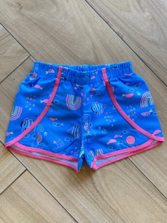 Short Infantil Feminino Estampa Fundo do Mar Azul Fernanda Ramos Kids