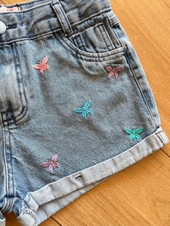 fernandaramoskids com br Short Infantil Feminino Jeans Borboleta 1