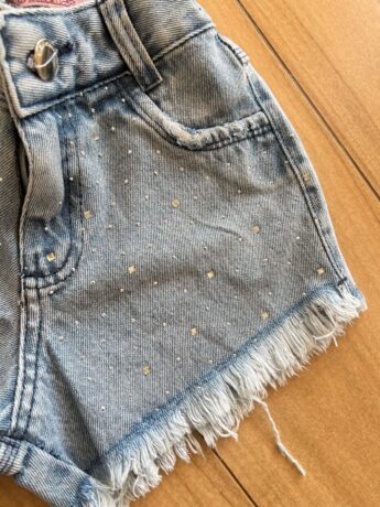 fernandaramoskids com br Short Infantil Feminino Jeans Com Brilho 1