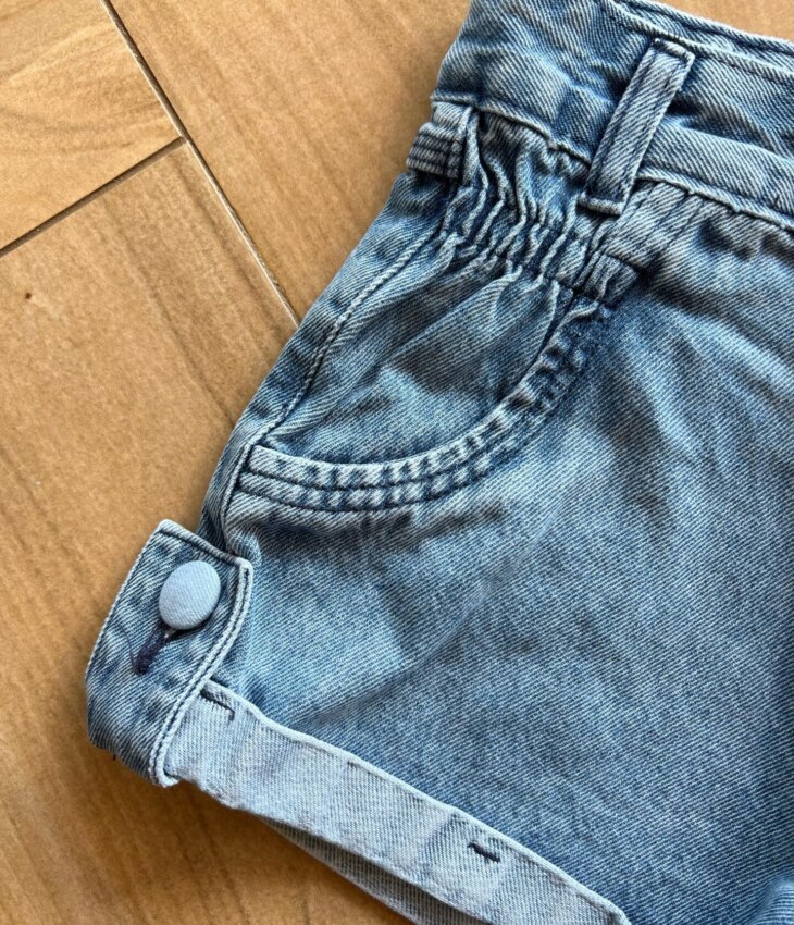 fernandaramoskids com br Short Infantil Feminino Jeans com Detalhe em Lastex no Bolso1