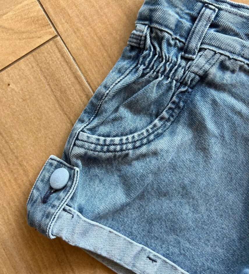 fernandaramoskids com br Short Infantil Feminino Jeans com Detalhe em Lastex no Bolso1