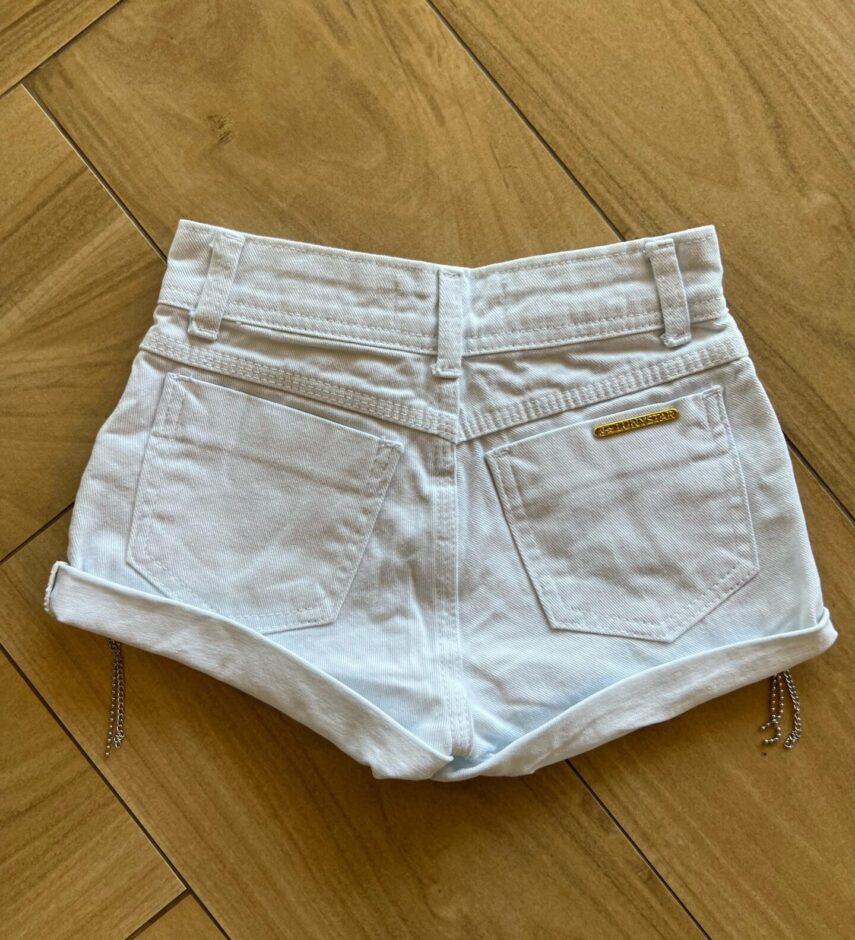fernandaramoskids com br Short Infantil Feminino Jeans Detalhe em Strass Branco2