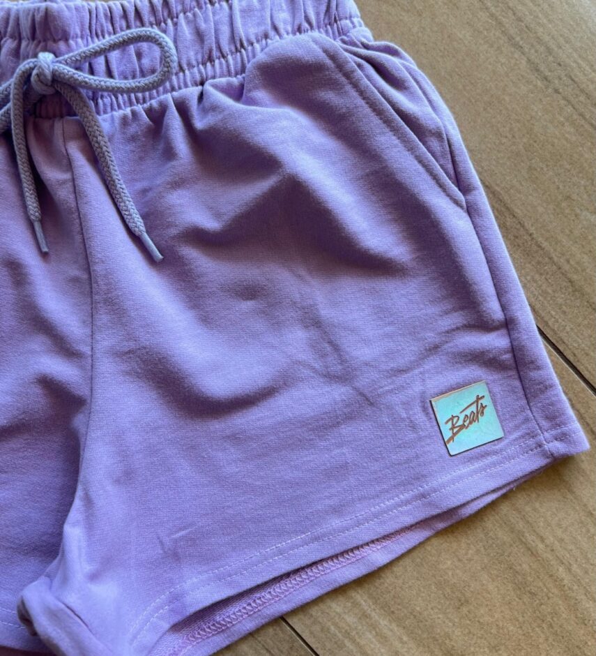 fernandaramoskids com br Short Infantil Feminino Lilás com Elástico na Cintura 1