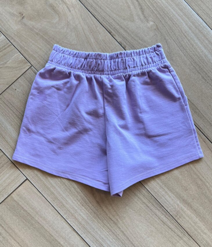fernandaramoskids com br Short Infantil Feminino Lilás com Elástico na Cintura 2