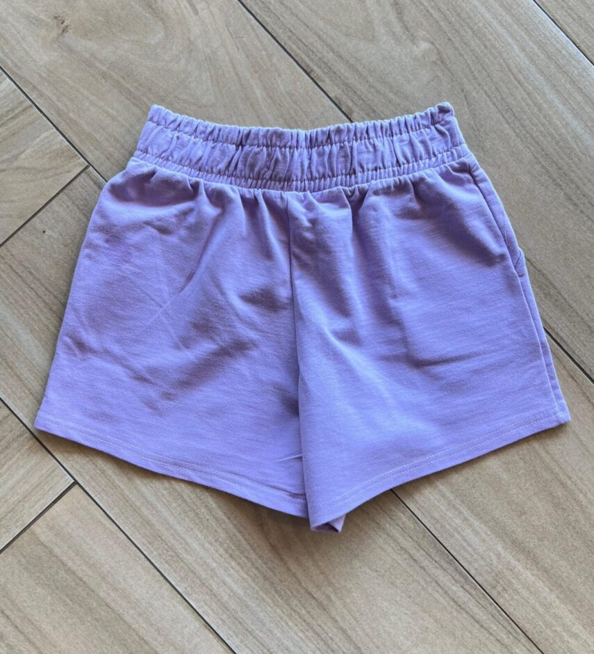 fernandaramoskids com br Short Infantil Feminino Lilás com Elástico na Cintura 2