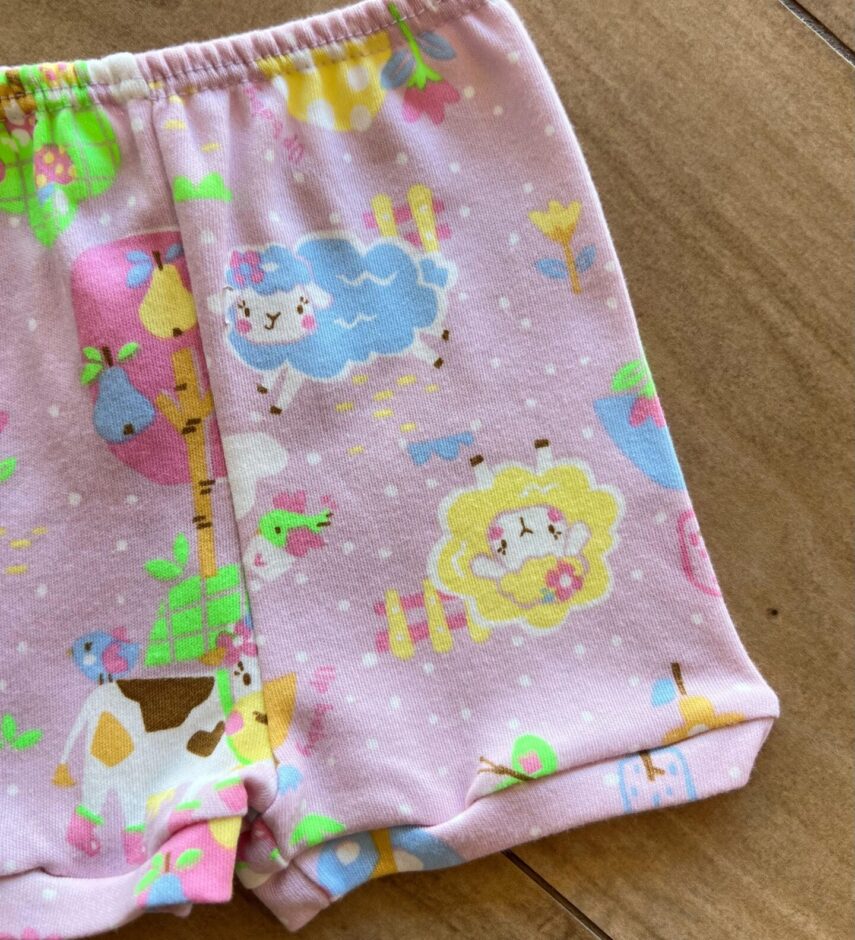 fernandaramoskids com br Short Infantil Feminino Lilás Estampa Ovelinhas1