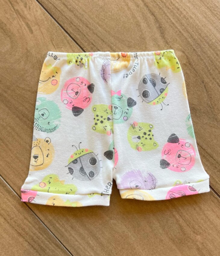 fernandaramoskids com br Short Infantil Feminino Lilás Estampa What´s Up Off White2