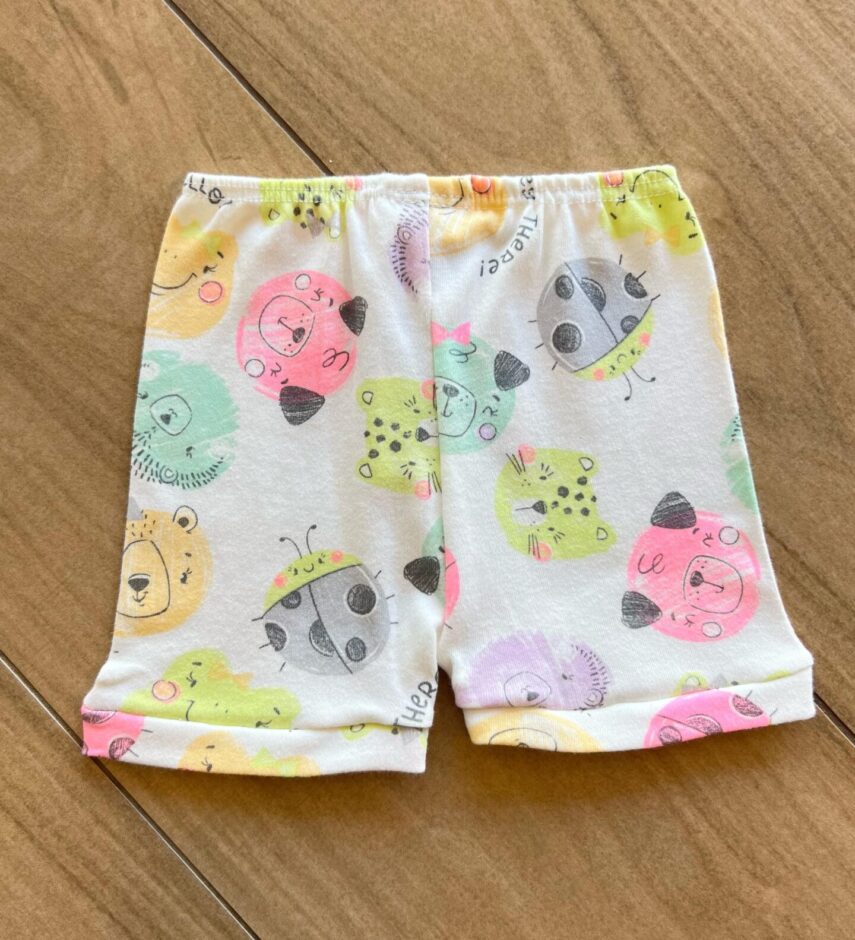 fernandaramoskids com br Short Infantil Feminino Lilás Estampa What´s Up Off White2