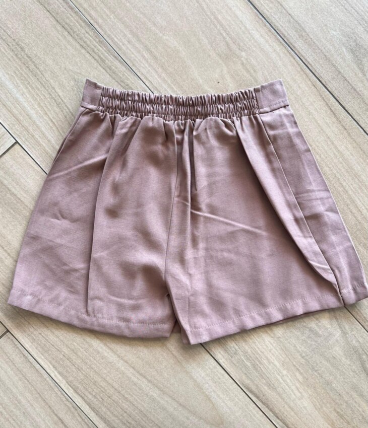 fernandaramoskids com br Short Infantil Feminino Marrom com Botões 1