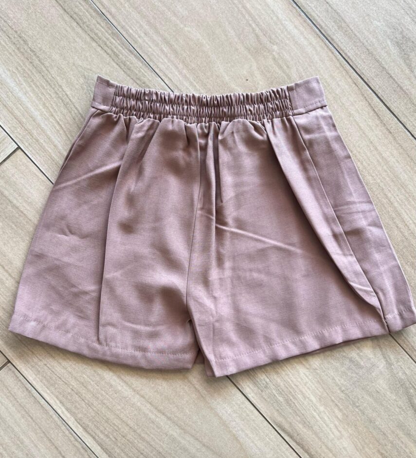 fernandaramoskids com br Short Infantil Feminino Marrom com Botões 1
