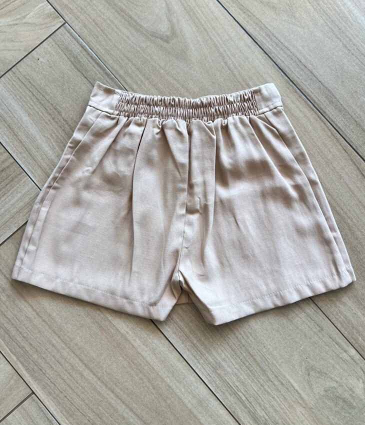 fernandaramoskids com br Short Infantil Feminino Bege com Botões 1