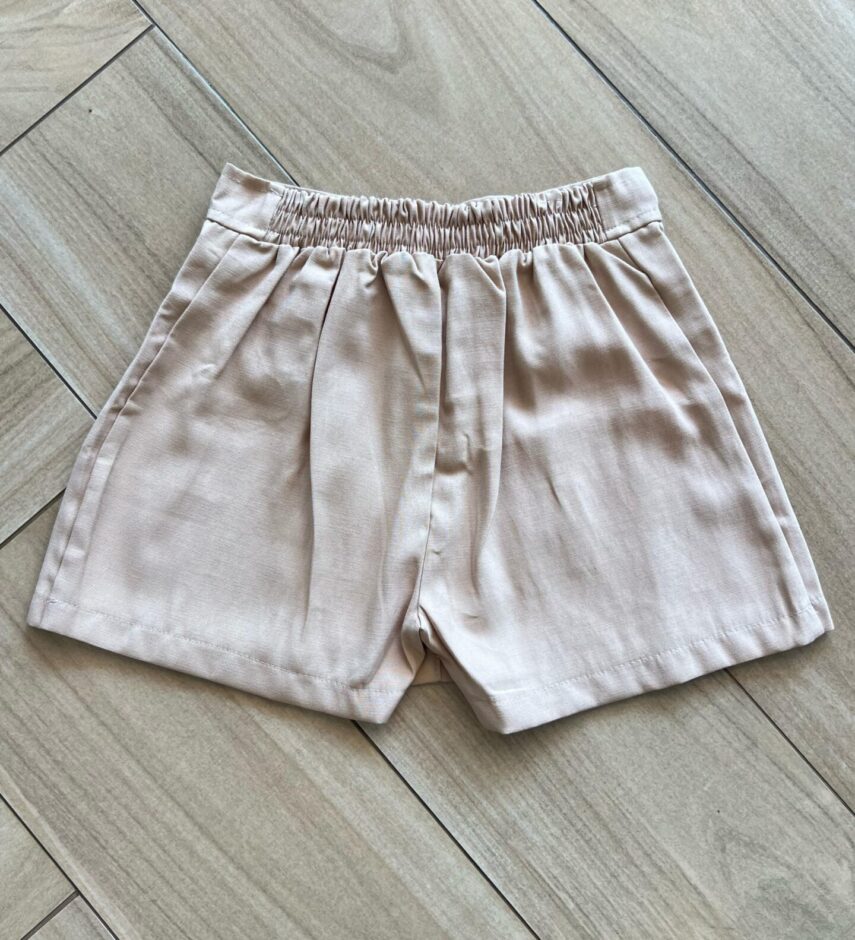 fernandaramoskids com br Short Infantil Feminino Bege com Botões 1