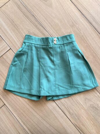 Short Infantil Feminino Verde com Botões Fernanda ramos kids