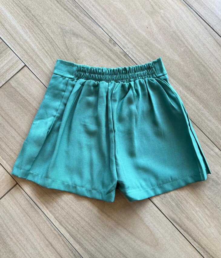 fernandaramoskids com br Short Infantil Feminino Verde com Botões