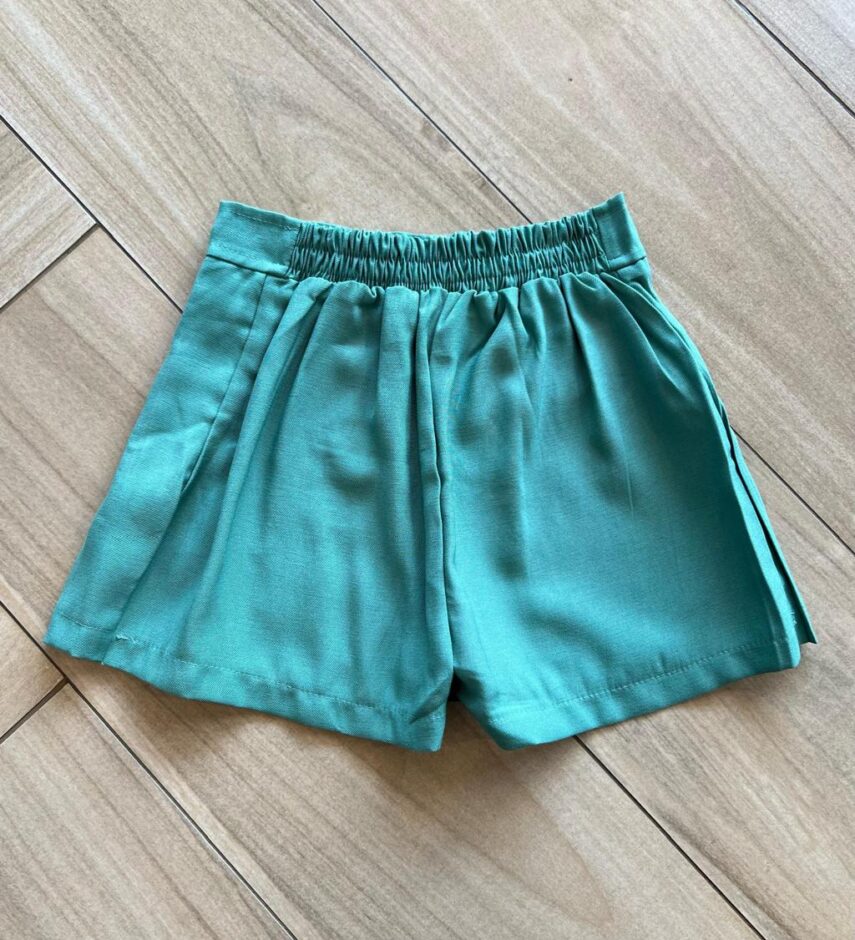 fernandaramoskids com br Short Infantil Feminino Verde com Botões