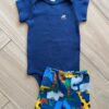 Short Infantil Masculina Estampado Dinossauro Azul Fernanda Ramos Kids
