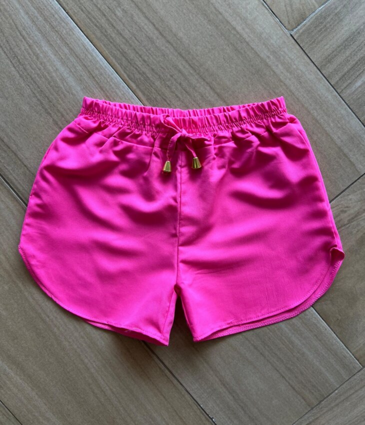 Short Infantil Feminino Pink com Amarração Fernanda Ramos Kids