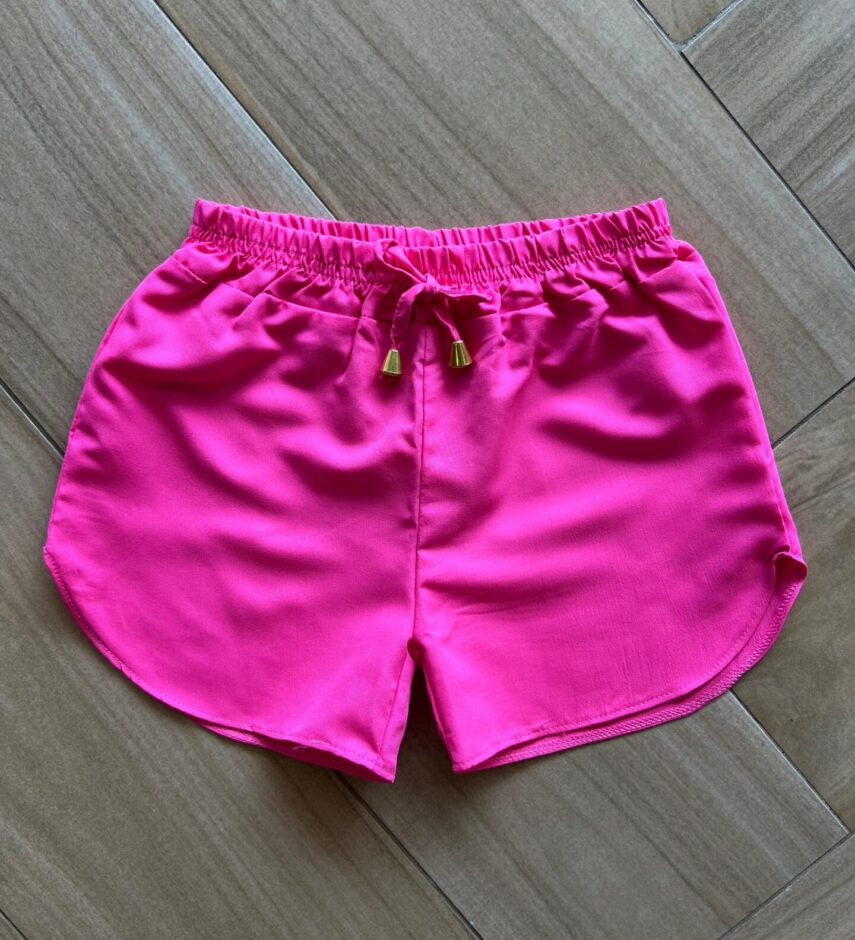 Short Infantil Feminino Pink com Amarração Fernanda Ramos Kids