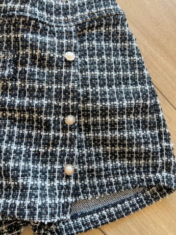 fernandaramoskids com br Short Saia Infantil Feminino com Detalhes em Perolas nos Botões 1