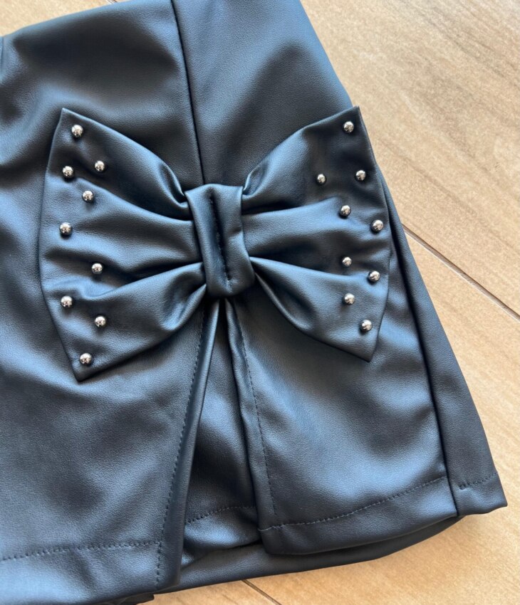 fernandaramoskids com br Short Saia Infantil Feminino Laço Preto 1