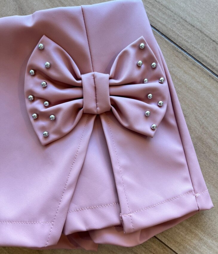 fernandaramoskids com br Short Saia Infantil Feminino Laço Rose 1