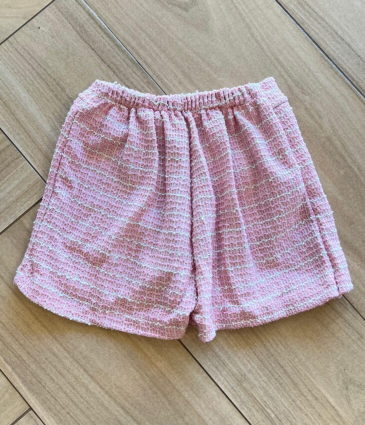 fernandaramoskids com br Short Saia Infantil Feminino Rosa com Detalhes em Perolas nos Botões 2