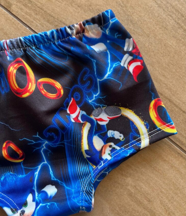 fernandaramoskids com br Sunga Masculina Infantil Estampa Sonic Azul 1