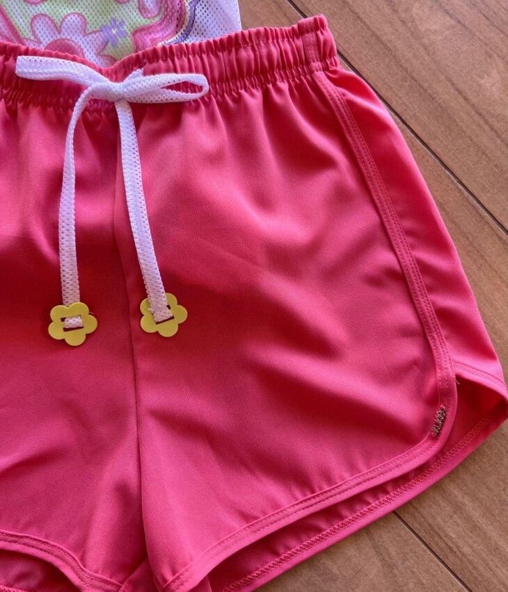 fernandaramoskids com br Trijunto Infantil Feminino Regata Alça, Short Rosa e Sobreposição 2