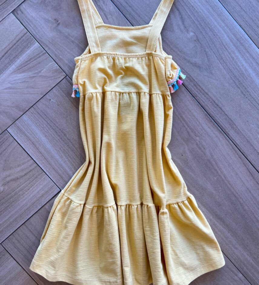 fernandaramoskids com br Vestido Infantil Feminino Alça e Detalhe Fita Tassel2
