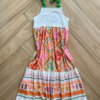 Vestido Infantil Feminino Alça Estampado Detalhe Bordado Fernanda Ramos Kids