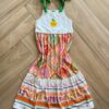 Vestido Infantil Feminino Alça Estampado Detalhe Bordado Fernanda Ramos Kids