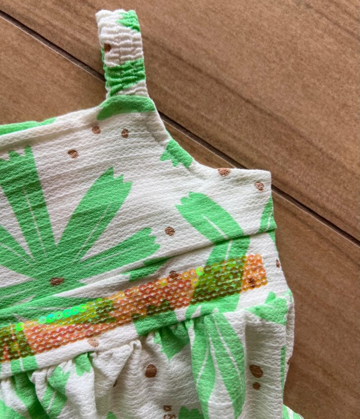 fernandaramoskids com br Vestido Infantil Feminino Alça Fina Estampado com Detalhe Lantejoula 1