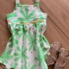Vestido Infantil Feminino Alça Fina Estampado com Detalhe Lantejoula Fernanda ramos kids