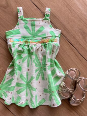 Vestido Infantil Feminino Alça Fina Estampado com Detalhe Lantejoula Fernanda ramos kids