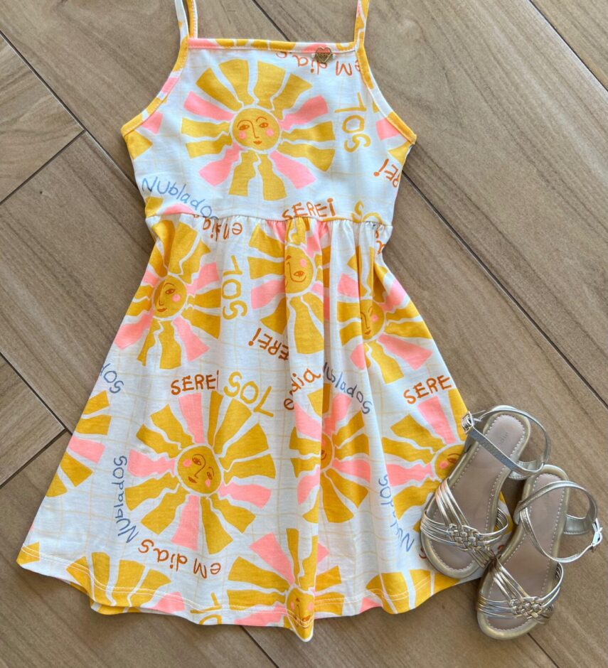 Vestido Infantil Feminino Alça Fina Serei Sol Fernanda Ramos Kids