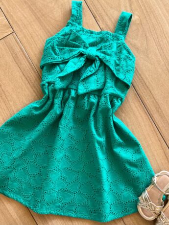 fernandaramoskids com br Vestido Infantil Feminino Alcinha e Detalhe Laço Verde1