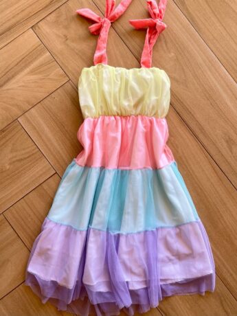 Vestido Infantil Feminino Amarração nas Alças em Tule Fernanda Ramos Kids