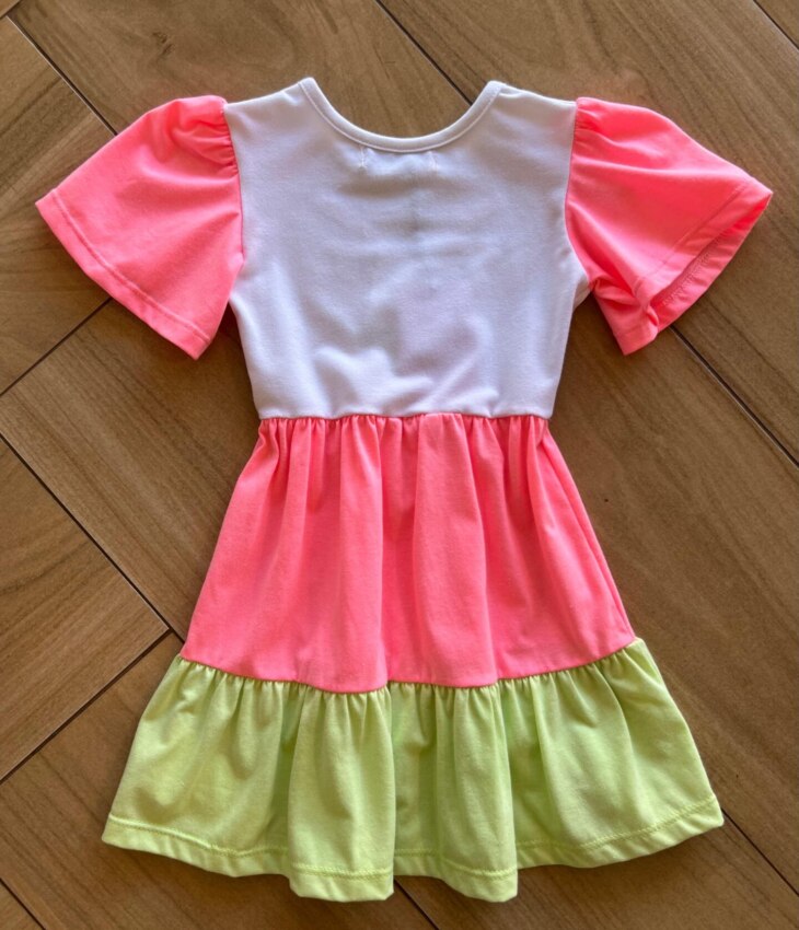 fernandaramoskids com br Vestido Infantil Feminino Borboleta Rosa Neon 2