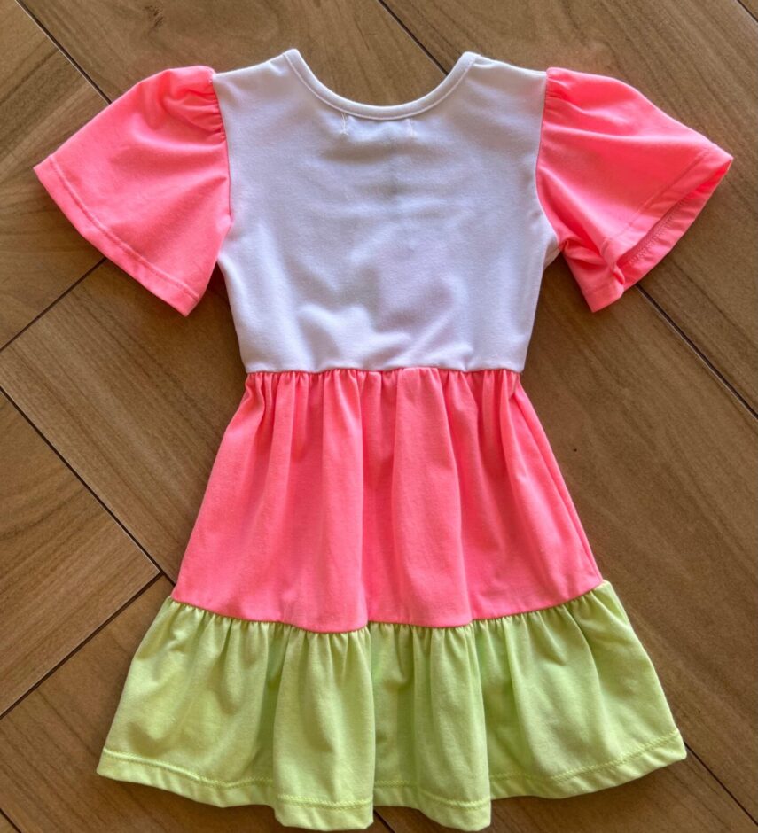 fernandaramoskids com br Vestido Infantil Feminino Borboleta Rosa Neon 2