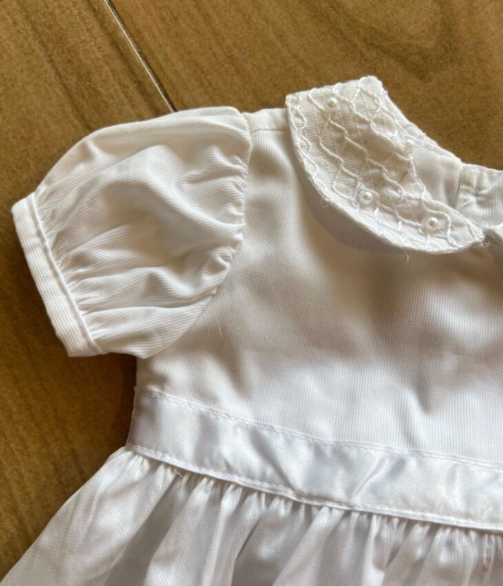 fernandaramoskids com br Vestido Infantil Feminino Branco com Pérola 1