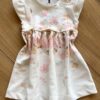 Vestido Infantil Feminino com Flores e Detalhe Strass Off White Fernanda Ramos Kids