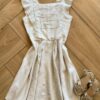 Vestido Infantil Feminino Cru com Lastex Fernanda Ramos Kids