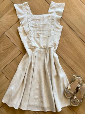 Vestido Infantil Feminino Cru com Lastex Fernanda Ramos Kids