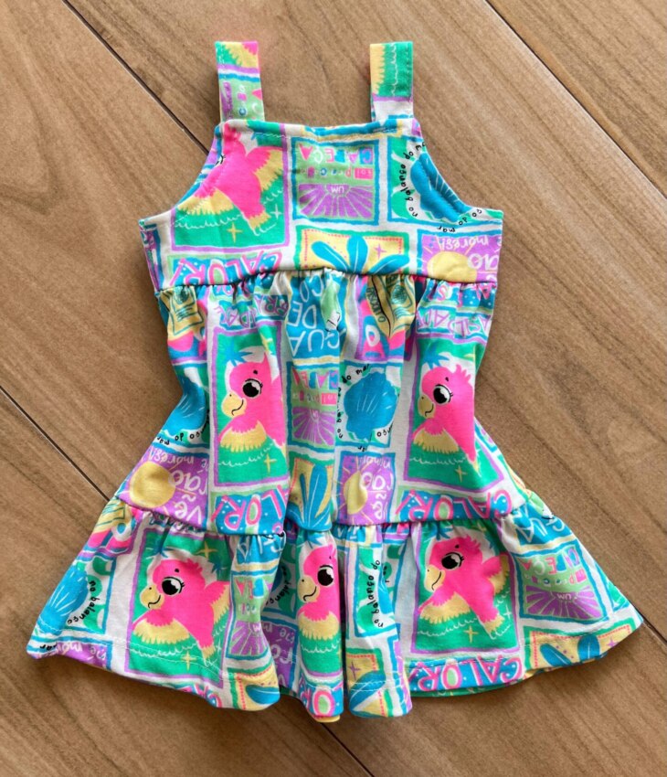 fernandaramoskids com br Vestido Infantil Feminino Curto Alça Estampado Colorido2