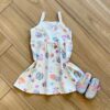 Vestido Infantil Feminino Curto Alça Fina e Rodado Off White Fernanda Ramos Kids