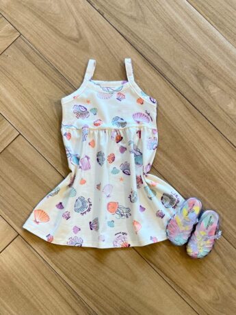 Vestido Infantil Feminino Curto Alça Fina e Rodado Off White Fernanda Ramos Kids