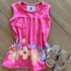 Vestido Infantil Feminino Curto Amplo Jardim Pink Fernanda Ramos Kids