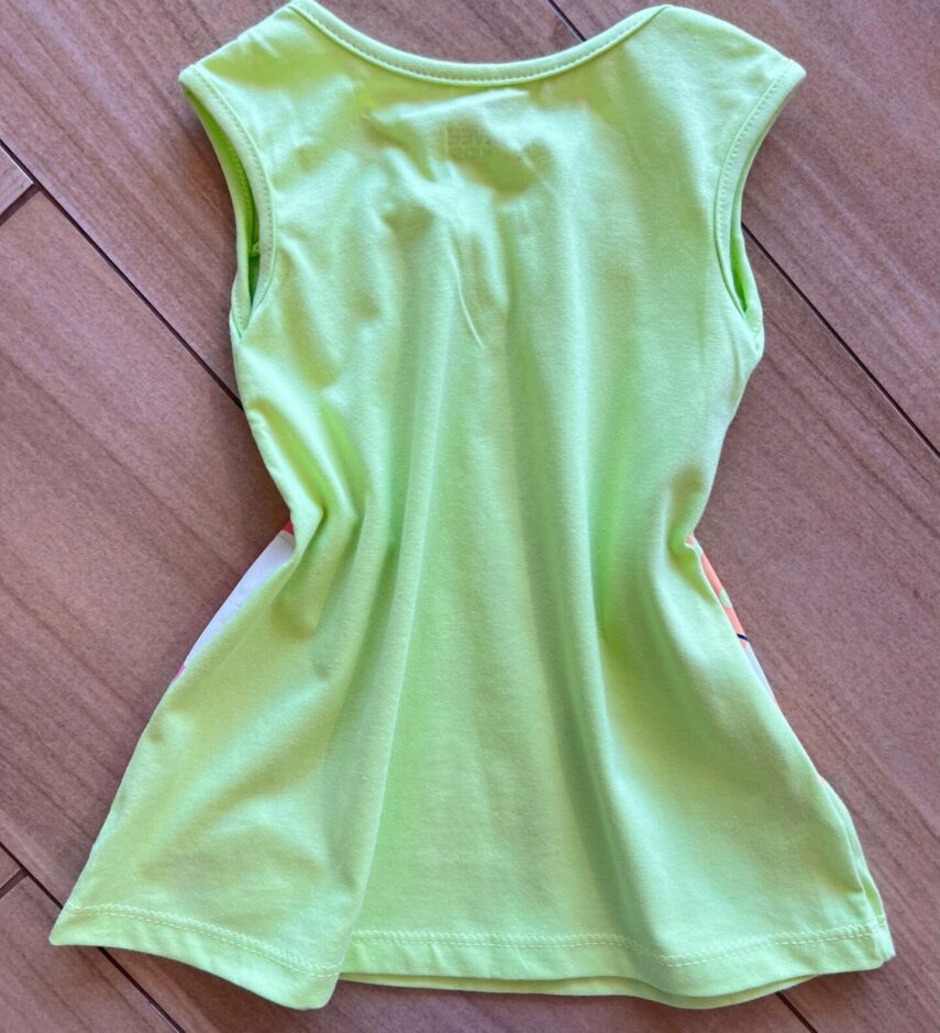fernandaramoskids com br Vestido Infantil Feminino Curto Amplo Vamos Brincar Muito Verde Lima2