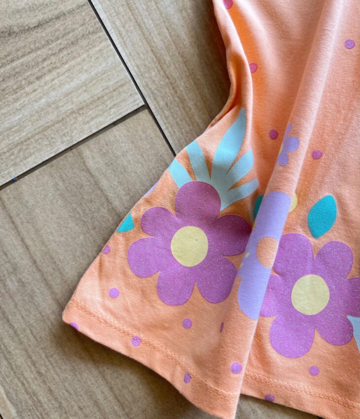 fernandaramoskids com br Vestido Infantil Feminino Curto Laranja com Flor 1
